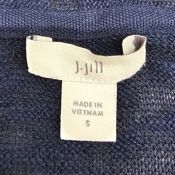 J Jill Cardigan Womens Size Small Blue Open Front Linen Blend Lightweight - Picture 9 of 14